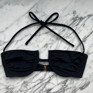 FISCH Black Swimsuit Bikini Top, Sz S, NEW